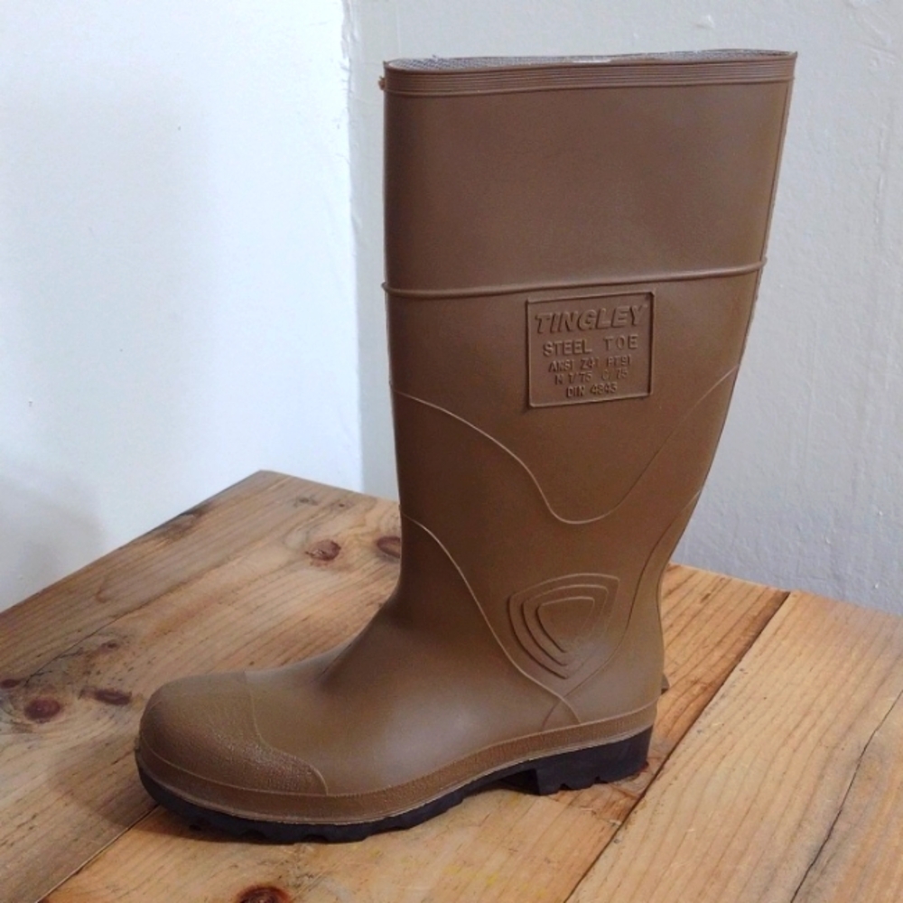Tingley Tan Steel Toe Tall Safety Boots Size 8